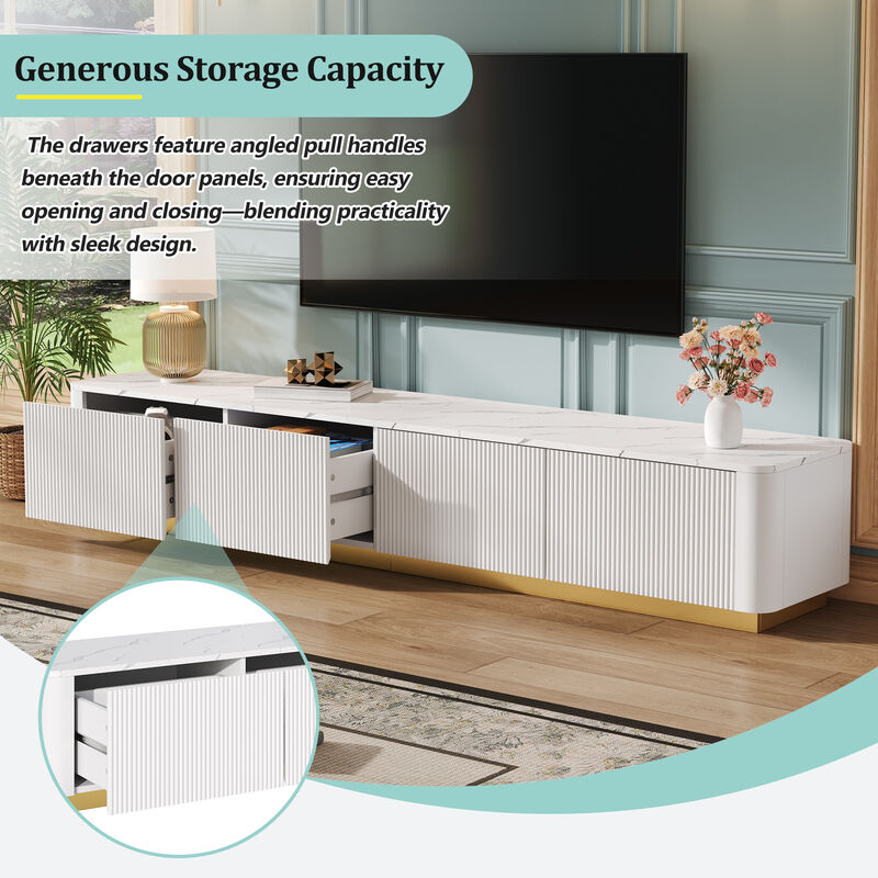 Merax Luxury Fluted TV Stand for TVs