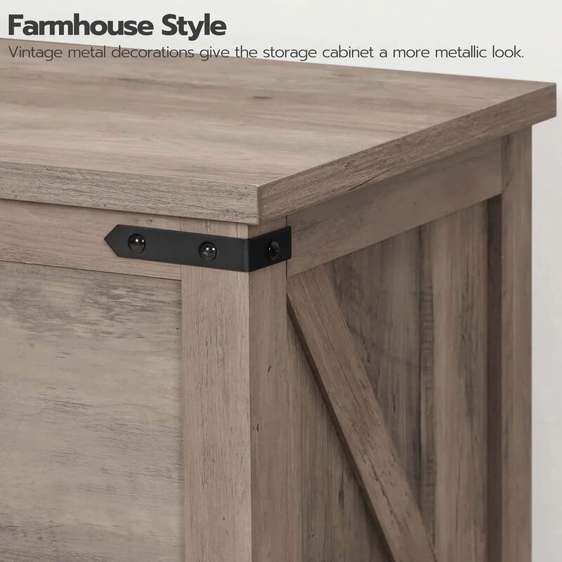 Wooden Storage Chest with Lift Top for Living Room and Bedroom-Greige image number 4