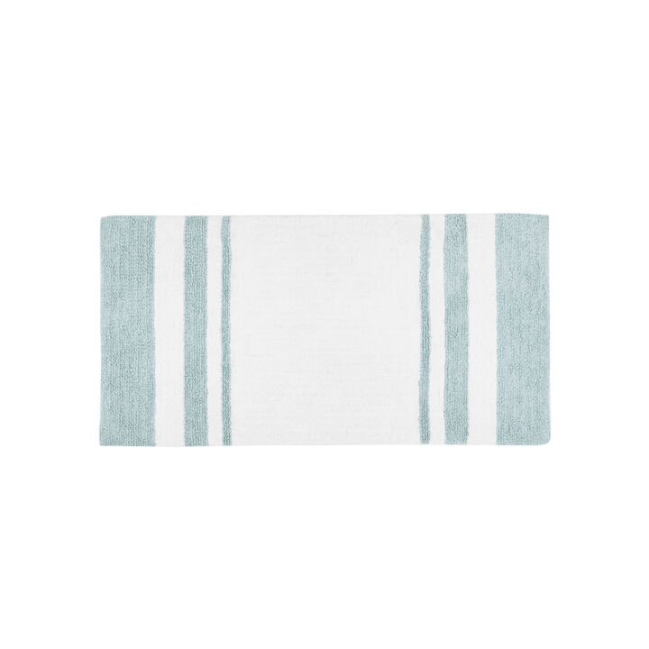 Gracie Mills Cecelia Casual Stripes Cotton Reversible Bath Rug