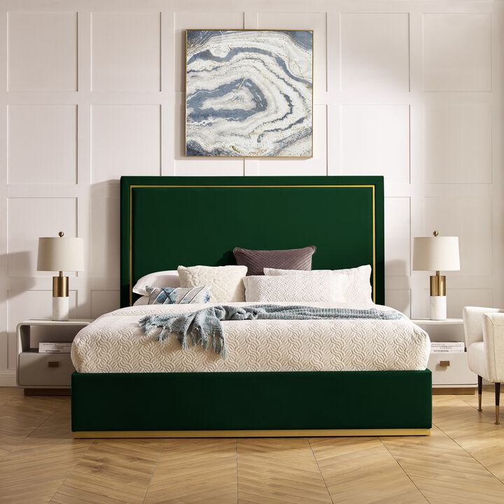 Inspired Home Emil Velvet Platform Bed