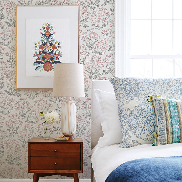 Floret Pink Floral Wallpaper