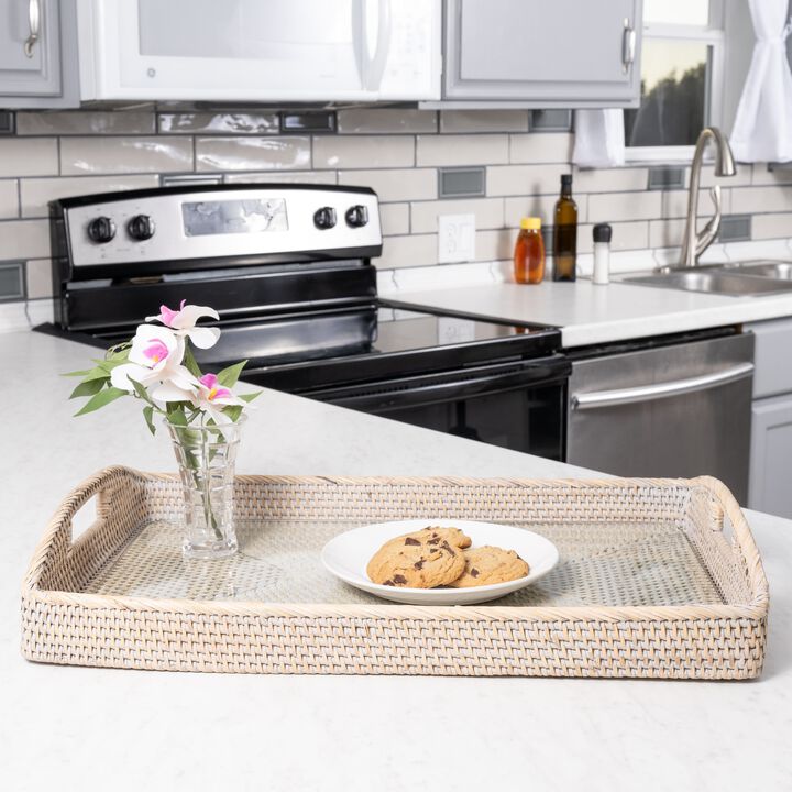Saboga Home&trade; Rectangular Tray with Glass Insert