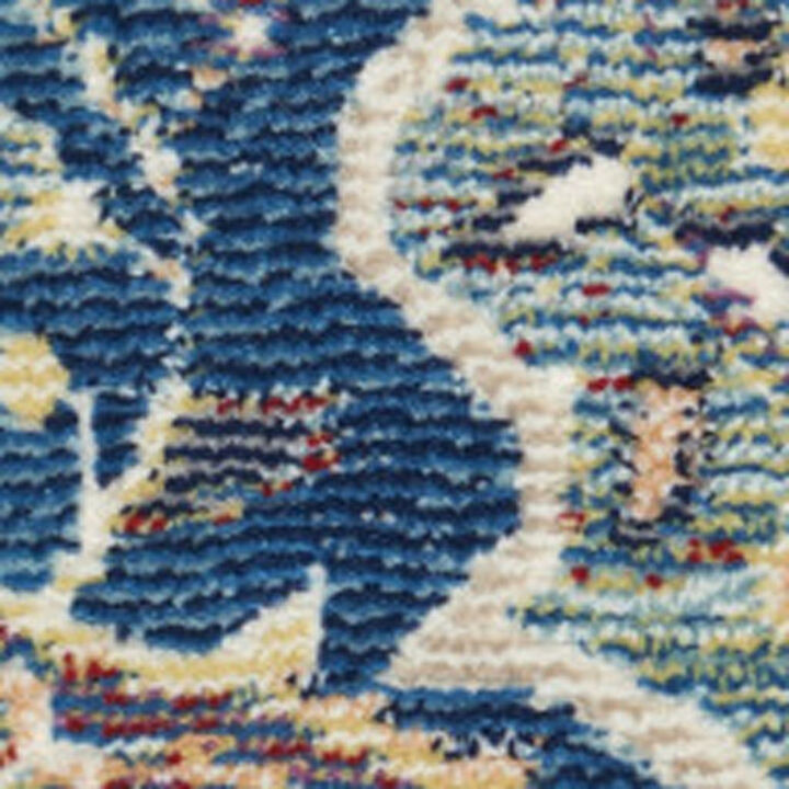 HomeRoots Floral Distressed Non Skid Area Rug