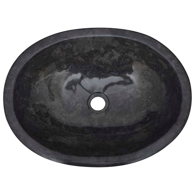 vidaXL Sink Black 20.9x15.7x5.9 Marble