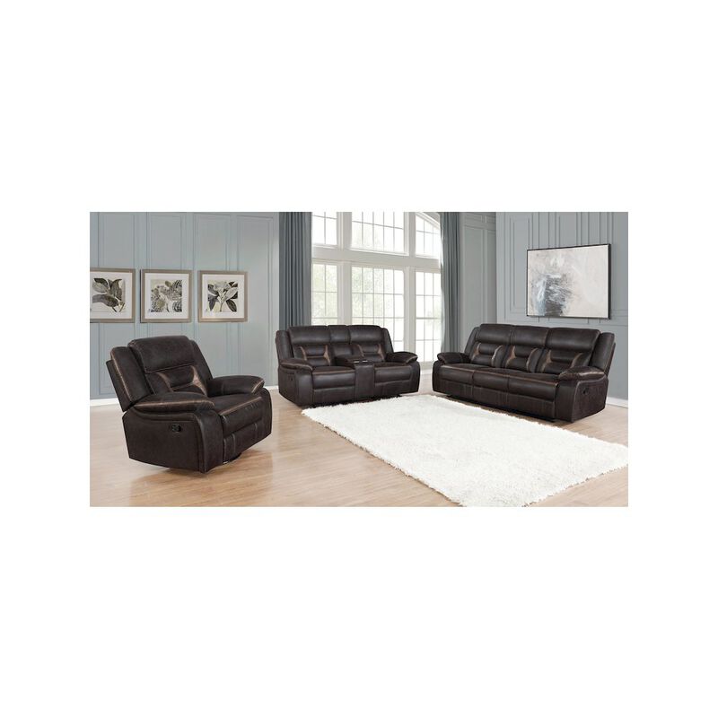 Coaster Co. of America Greer Upholstered Swivel Glider Recliner Chair Brown