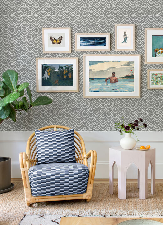 Alorah Grey Wave Wallpaper (Set of 2)