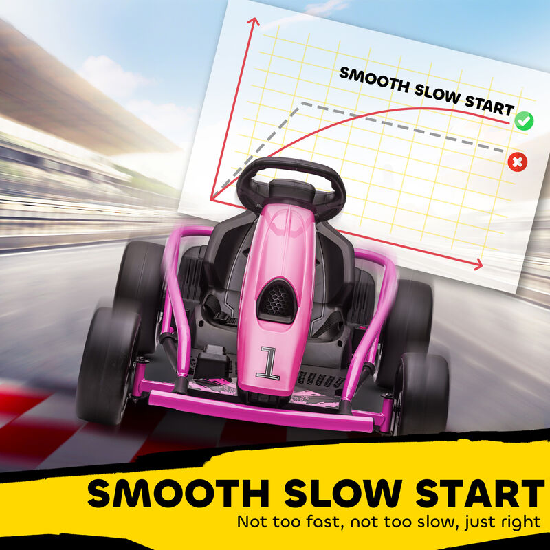 BreeBe 24V Electric Go Kart for Kids, Drift Ride-On Racing Go Kart with 2 Speeds image number 6
