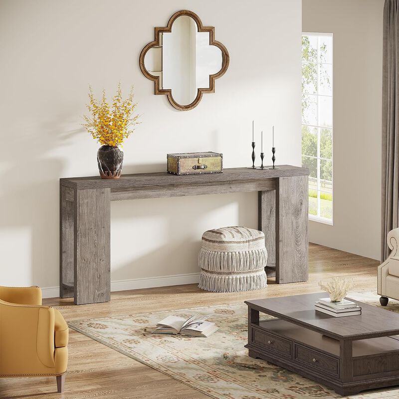 Tribesigns Farmhouse Wood Console Table image number 2