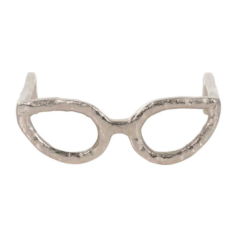 Silver Cat Eye Glasses Sculpture