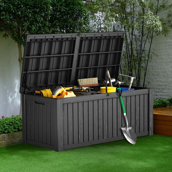 Mondawe 150 Gallon Resin Waterproof Outdoor Deck Box,Patio Storage Box