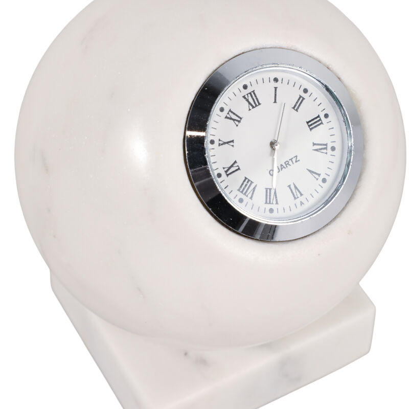 5x4 Round Marble Clock On Base image number 5