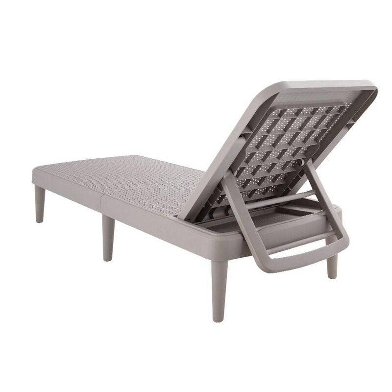 HomeRoots Heavy Duty Plastic Outdoor Stacking Chaise Lounge image number 2
