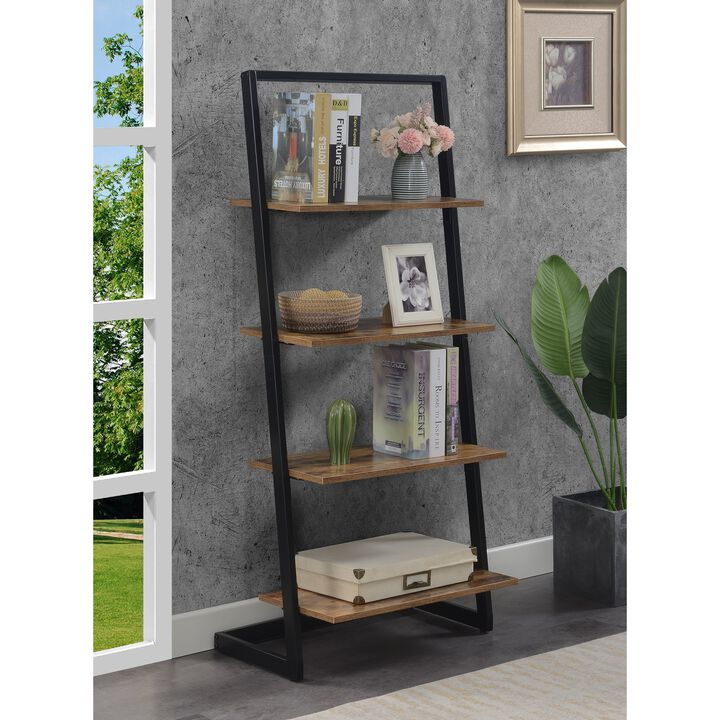Convenience Concepts Graystone Ladder Bookshelf, Barnwood/Black