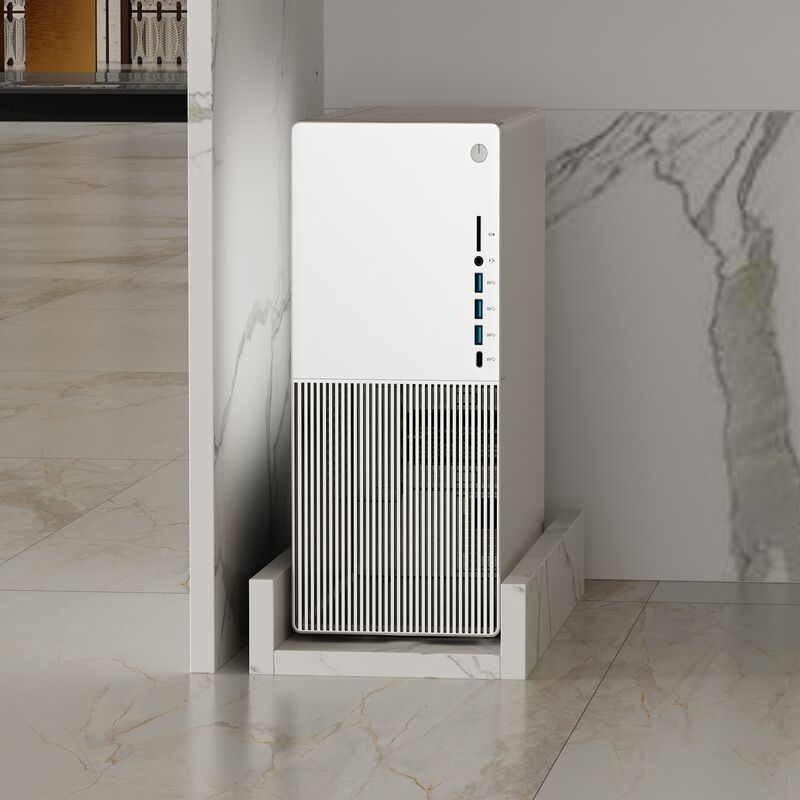 FUFU&GAGA Modern L-Shaped Office Desk with Hutch and Storage (55.9" L x 32.3" W x 48.4" H), Black