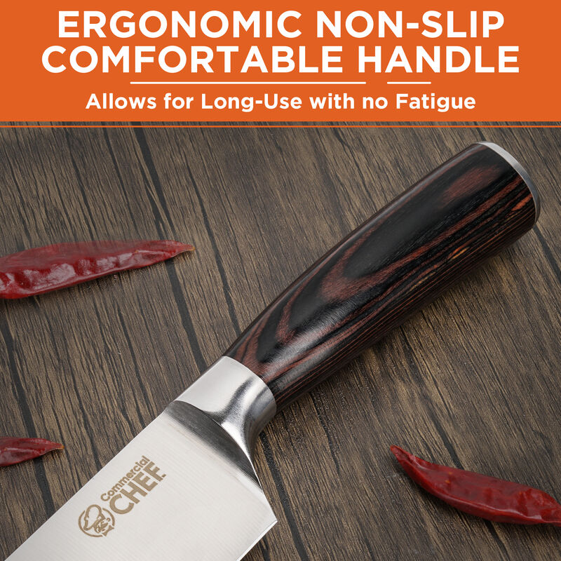 Commercial Chef Knife Japanese 8 inch High Carbon German Stainless Steel with Ergonomic Pakkawood Handle - Full Tang Ultra Sharp Blade Edge - High Carbon Stainless Steel Chef's Knives - Pakka Wood