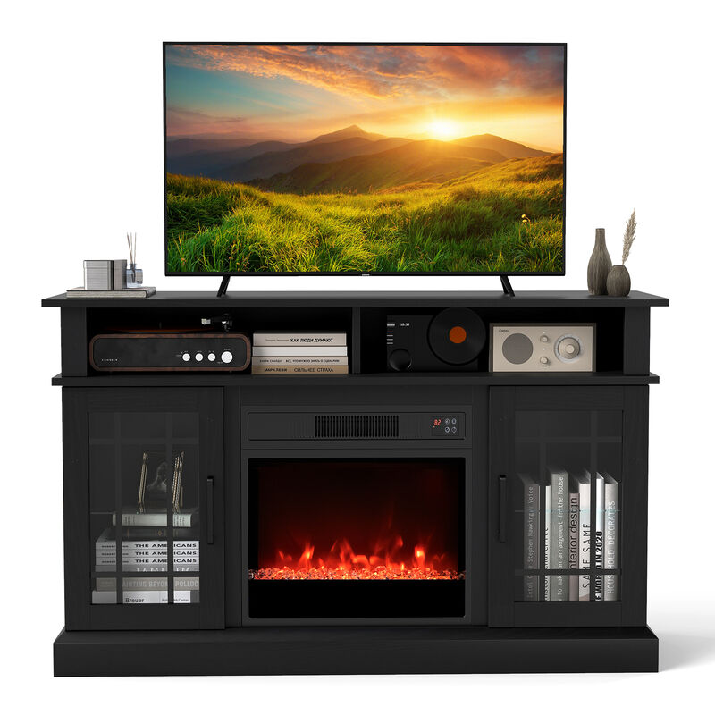 Fireplace TV Console with Remote & LED Mood Lighting &ndash; Media Cabinet for TVs Up to [40 inches]"