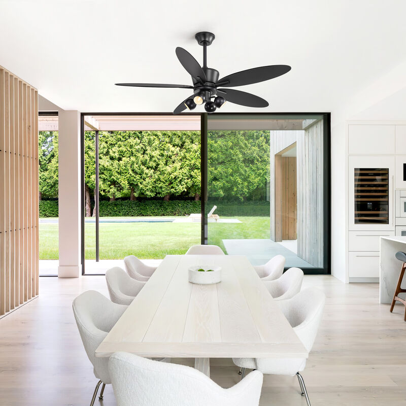 Breezary 52" Ceiling Fan with Lights, 5 Blades, G9 Bulbs Included, Remote Control, 6 Speeds image number 9