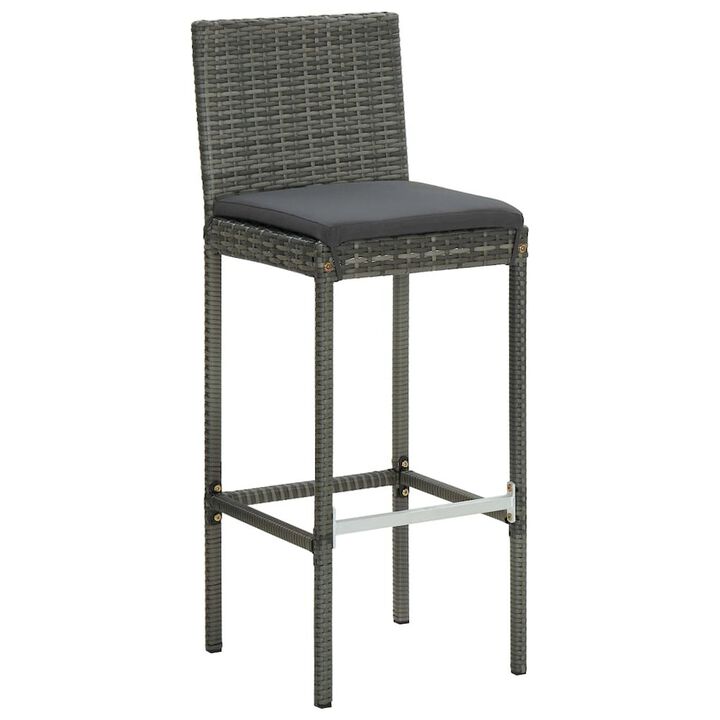 Bar Stool Set of 2 Gray