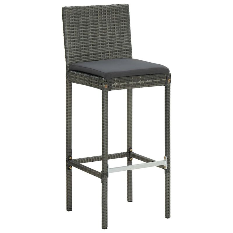 Bar Stool Set of 2 Gray