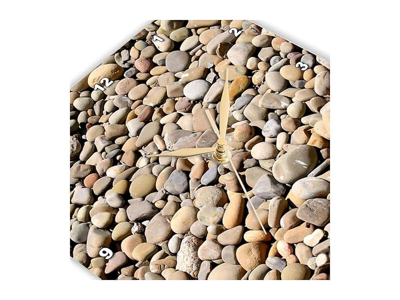 River Rock Pebbles Shades Different Gray Wall Clock 10 Inch Home Decor image number 3