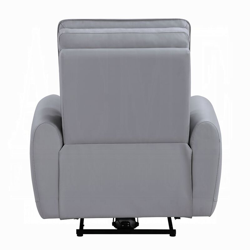 Jero Power Motion Recliner Armchair with USB Port, Light Gray Faux Leather image number 4