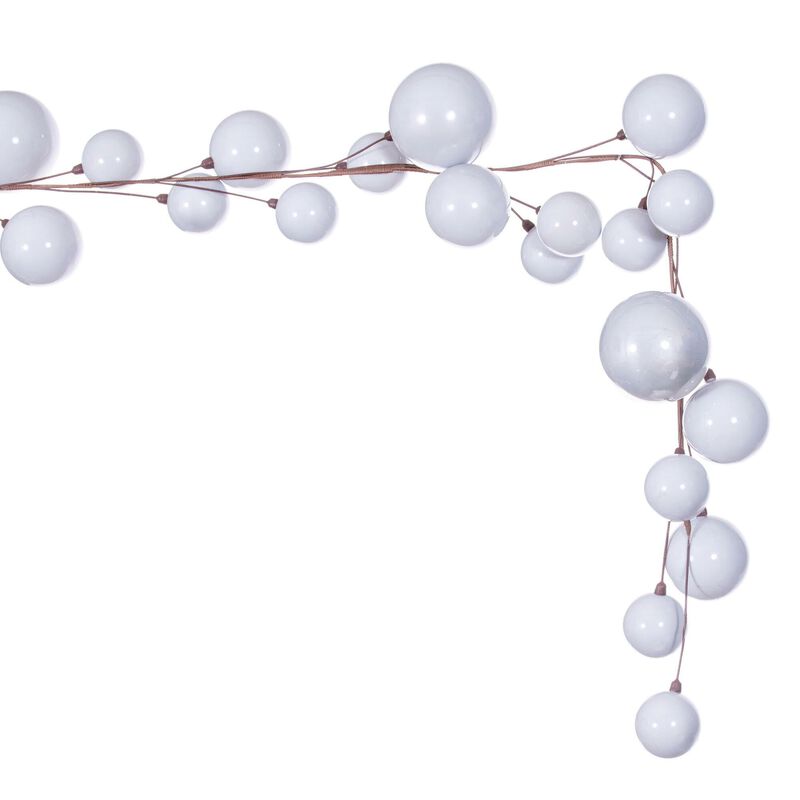10' Silver Pearl Branch Ball Garland image number 2