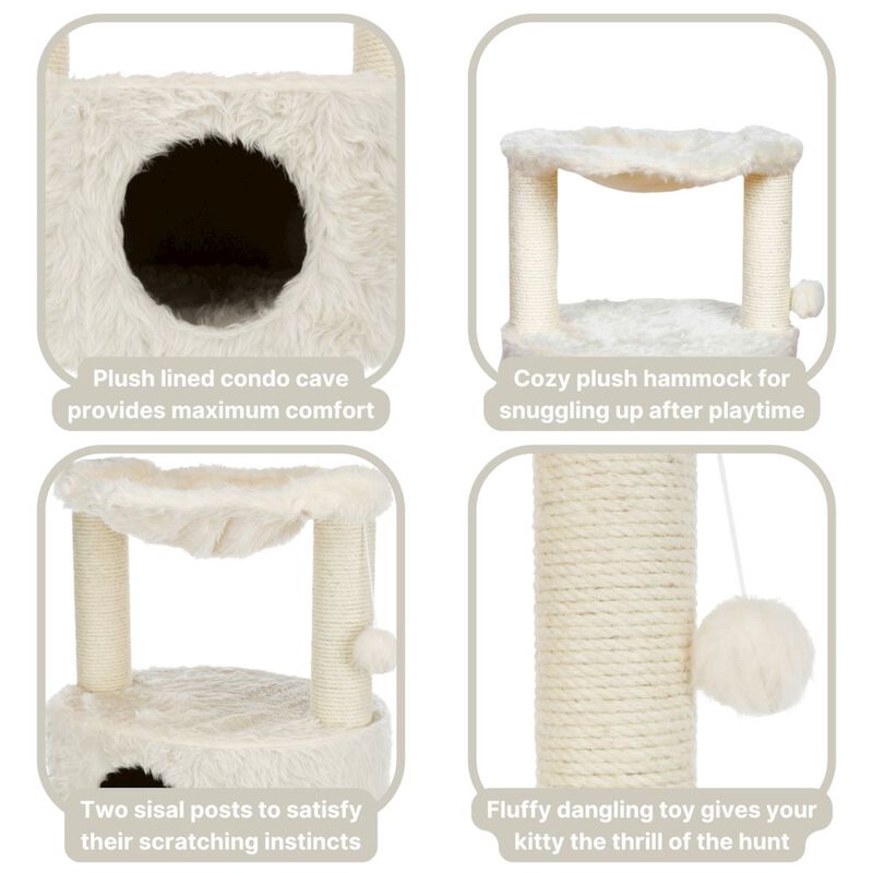 TRIXIE Baza Grande Plush & Sisal Cat Tree, Cat Condo and Hammock, Cat Toy image number 3