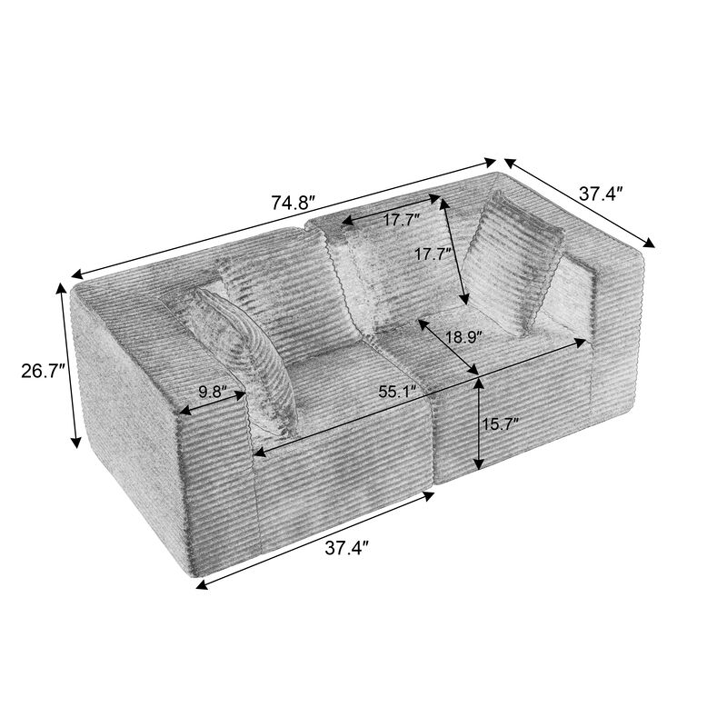 Bacras Boneless loveseat image number 4
