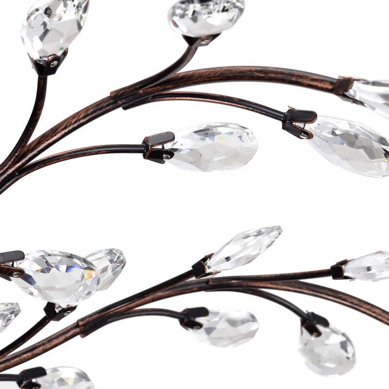 Grace 5-light Antique Copper Finish Crystal Leaves Flush Mount image number 7