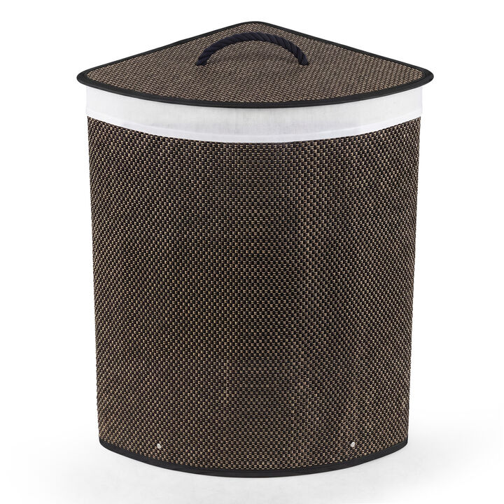 15 Gallon Wicker Laundry Hamper with Removable Liner and Lid