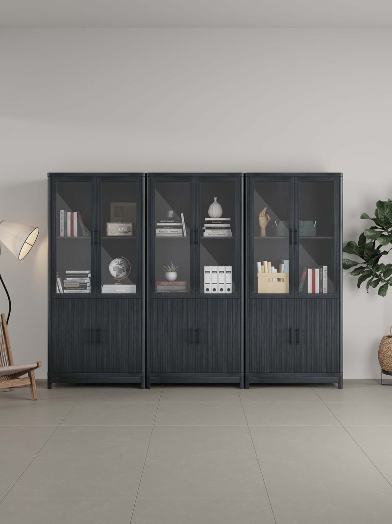 Jodie Dark Gray Bookcase (Set of 3)