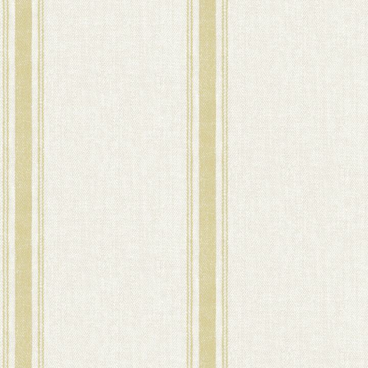 Linette Wheat Fabric Stripe Wallpaper (Set of 2)