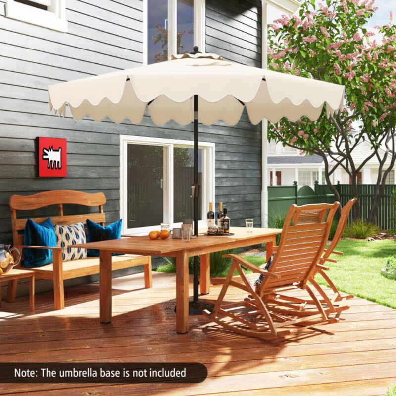 Hivvago 9 Feet Patio Umbrella with Crank Handle and Push Button Tilt