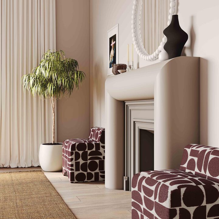 Casafoyer Pippa Merlot Geometric Weave Stool