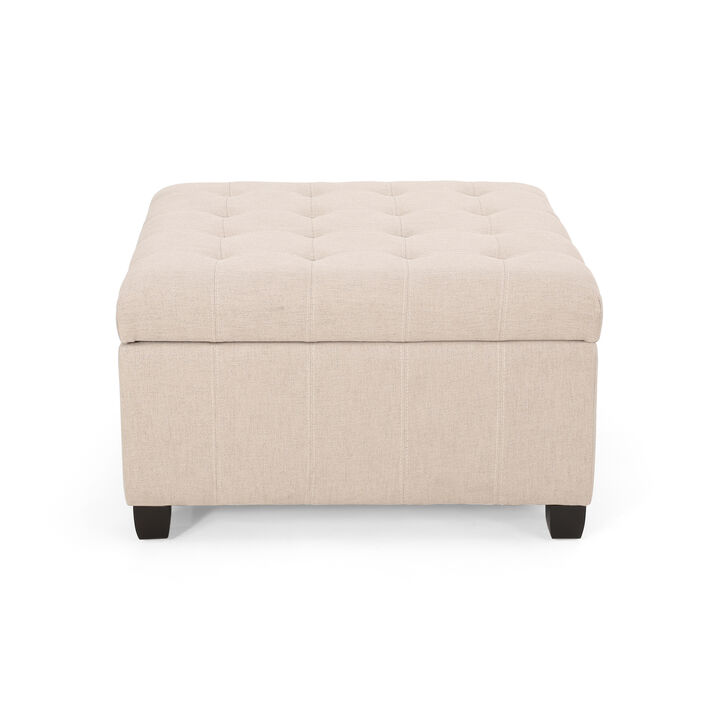 Streamdale Chic Waffle-Stitch Storage Ottoman Unclutter in Style