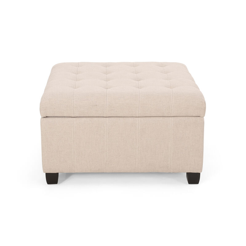Streamdale Chic Waffle-Stitch Storage Ottoman Unclutter in Style