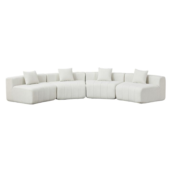 Figkos Morden Chenille curved sectional sofa