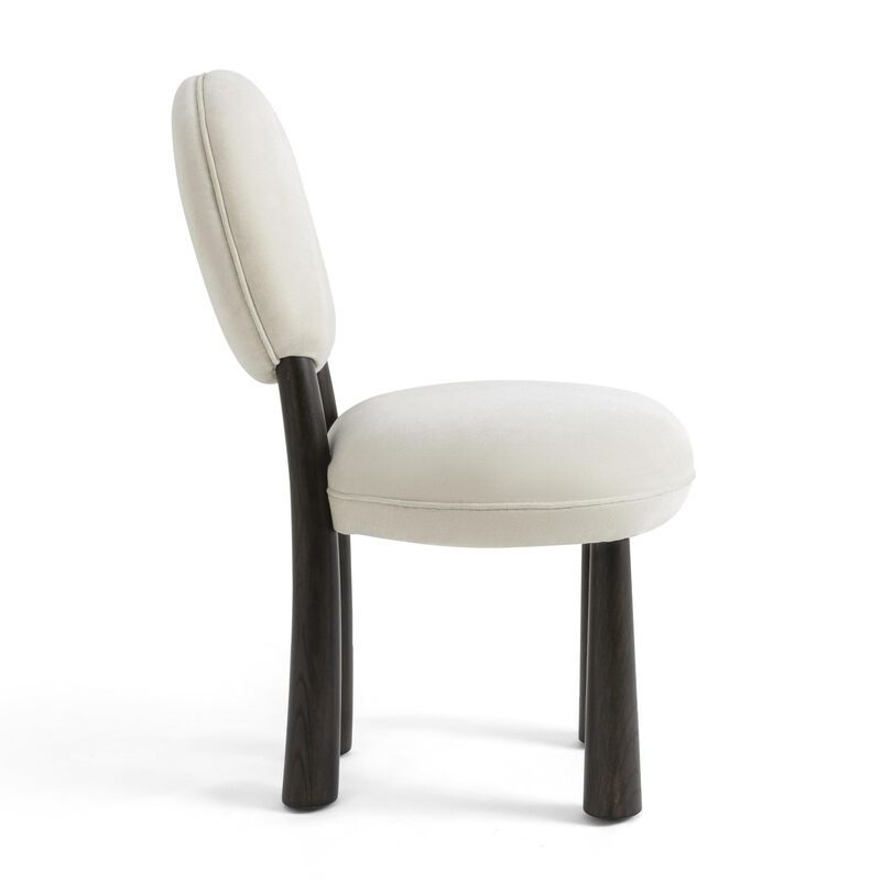 Tov Furniture Sulley Cream Chenille Dining Chair image number 3