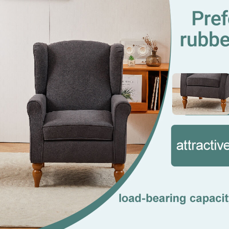 GOODSILO Vintage Luxury Wingback Armchair and Coffee Table Set for Living Room Relaxation and Style Enhancement image number 5