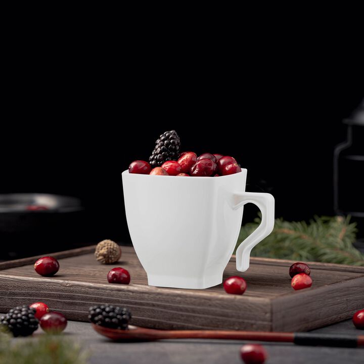 8 oz. White Square Plastic Coffee Mugs (192 Mugs)