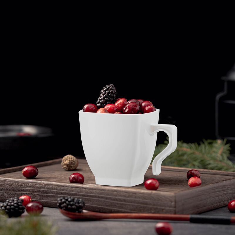 8 oz. White Square Plastic Coffee Mugs (192 Mugs) image number 1