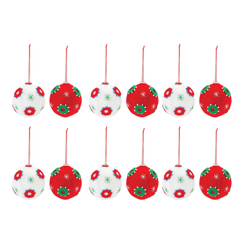 Ball Christmas Ornament for Holiday Tree Decoration (Set of 12)