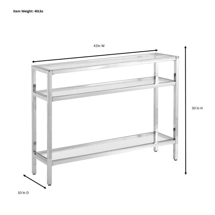 Carolina Living Chrysalis 3 Tier Glass Top Console Table - Gold