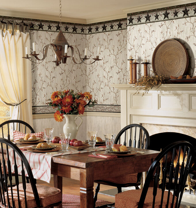Justine Light Grey Berry Trail Wallpaper
