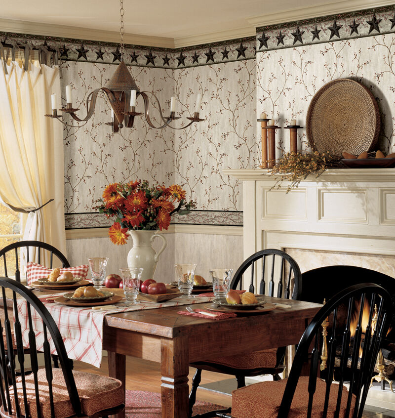 Justine Light Grey Berry Trail Wallpaper image number 1