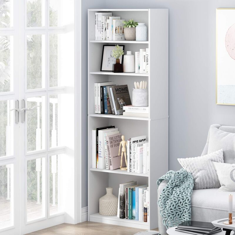 FurinnoFURINNO JAYA Simply Home 5-Shelf Bookcase, 5-Tier, White