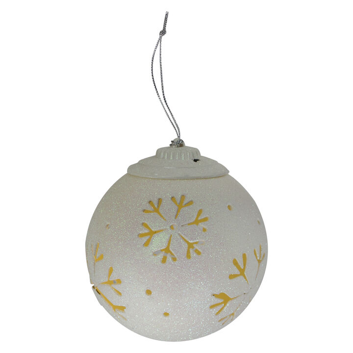 5" LED Lighted White Snowflake Cut-Out Hanging Christmas Ornament