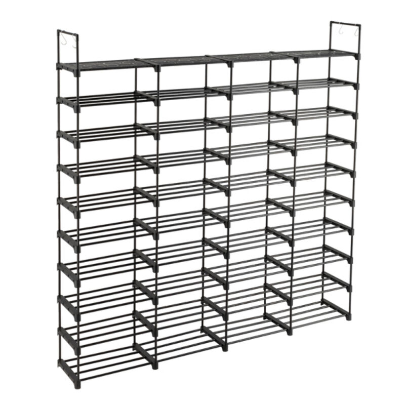 10-Tier Shoe Rack Storage Organizer, Stackable Shoe Cabinet for Entryway, Holds 80 Pairs of Shoes