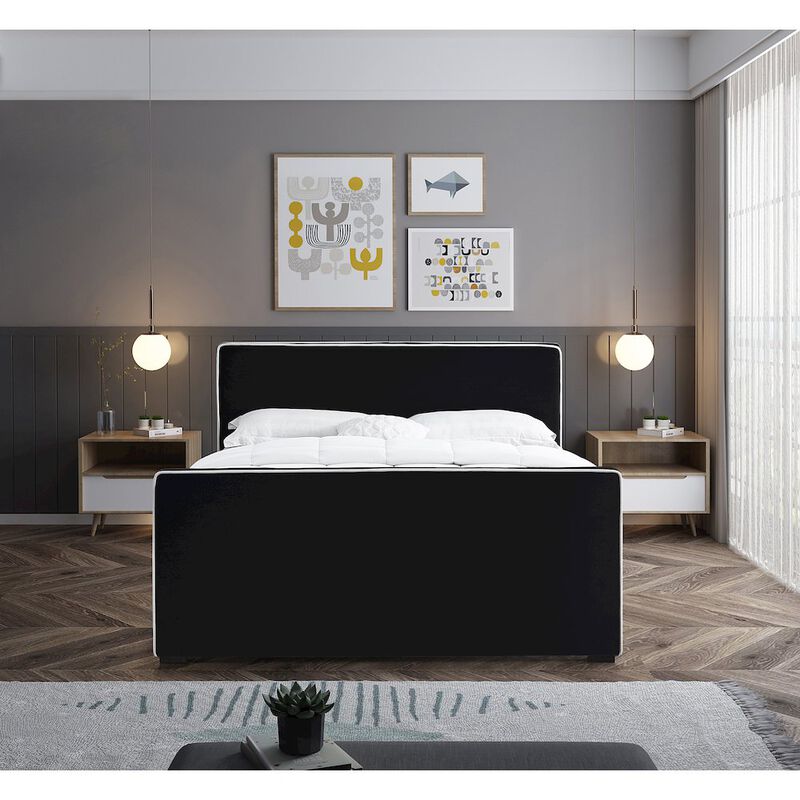 Meridian Furniture Dillard Black Velvet King Bed