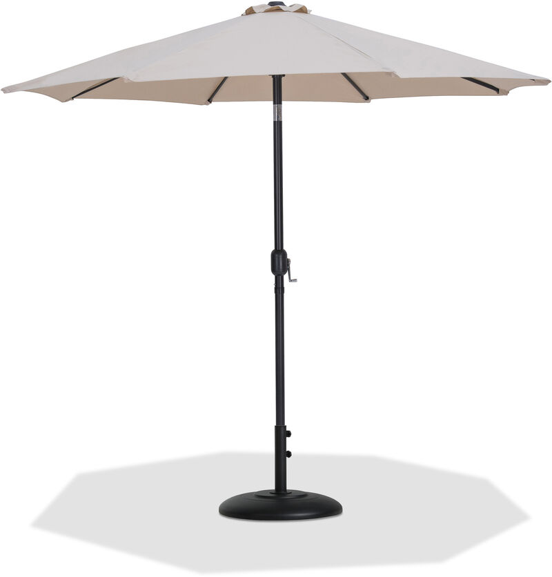Meridian Furniture Fiji Beige Fabric / Matte Black Aluminum Patio Umbrella with Base Sets image number 0
